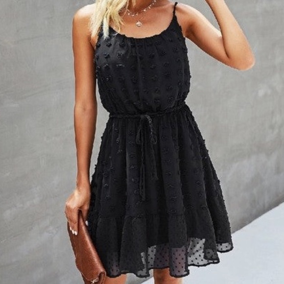 Supreme Fashion Dresses & Skirts - NEW! Supreme Fashion Spaghetti Strap Lined Ruffle Casual Short Dress Black Large